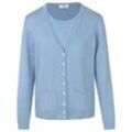 Twinset aus 100% Schurwolle-Pure Tasmanian Wool Peter Hahn blau, 38