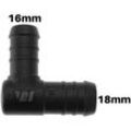 WamSter® L 90° Schlauchverbinder Pipe Connector reduziert 18mm 16mm Durchmesser