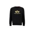 Sweater ALPHA INDUSTRIES "Alpha Industries Men - Sweatshirts Basic Carbon" Gr. L, schwarz (black, gold) Herren Sweatshirts