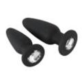 2er-Set Analplugs mit Glitzerstein