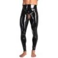 Leggings mit Showmaster-Öffnung für Penis und Hoden, Latex