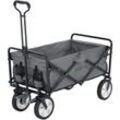 Bollerwagen 100 kg Tragkraft - Transportwagen faltbar - Einkaufen, Outdoor & Camping - Strandwagen Faltbollerwagen Handwagen Dunkelgrau - Juskys