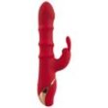 Rabbitvibrator mit 3 beweglichen Massageringen