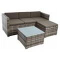 Rattan Lounge Sitzgruppe Gartenmöbel Set Couch 3-Sitzer Rattanmöbel Beige-Braun