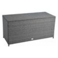 Estexo - Auflagenbox Poly Rattan Kissenbox Gartenbox Aufbewahrungsbox Box Grau-Mix