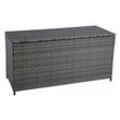 Estexo - Auflagenbox Poly Rattan Kissenbox Gartenbox Aufbewahrungsbox Anthrazit-Grau