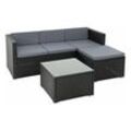 Rattan Lounge Sitzgruppe Gartenmöbel Set Sofa Couch 3-Sitzer schwarz Rattanmöbel