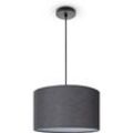 Deckenleuchte Wohnzimmer Pendelleuchte Esstisch Esszimmerlampe E27 Uni Stoff Pendelleuchte - Schwarz, Schwarz (Ø38 cm) - Paco Home