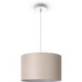 Deckenleuchte Wohnzimmer Pendelleuchte Esstisch Esszimmerlampe E27 Uni Stoff Pendelleuchte - Weiß, Beige (Ø38 cm) - Paco Home