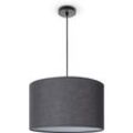 Deckenleuchte Wohnzimmer Pendelleuchte Esstisch Esszimmerlampe E27 Uni Stoff Pendelleuchte - Schwarz, Schwarz (Ø45.5 cm) - Paco Home