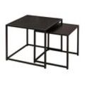 riess-ambiente 2er Set Beistelltisch SLIM LINE - 50cm anthrazit schwarz Marmor-Design Metallgestell Couchtisch