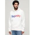 Kapuzensweatshirt SUPERDRY "CORE LOGO LOOSE HOOD" Gr. L, weiß (brilliant weiß) Herren Sweatshirts