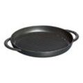 Staub Grill Pans Pure 26 cm, rund, Schwarz, Gusseisen