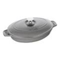 Staub Specialities Ofenform mit Deckel 23 cm, oval, Graphit-Grau, Gusseisen