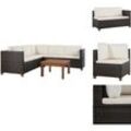 Vidaxl - Gartenmöbel-Sets - Living 4-tlg. Garten-Lounge-Set mit Kissen Poly-Rattan Braun - Braun