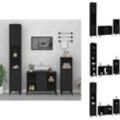 Vidaxl - Badezimmermöbel-Sets - Living 3-tlg. Badmöbel-Set Schwarz Holzwerkstoff - Schwarz