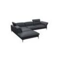 Ecksofa FLEXLUX "Salino, Funktionssofa mit Ottomane, Relaxsofa, Ecksofa", schwarz (deep schwarz), B:287cm H:88cm T:239cm, Sofas, Sofa mit Arm- und Kopfteil-Verstellungen, Kaltschaum & Stahl-Wellen