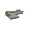 Ecksofa FLEXLUX "Salino, Funktionssofa mit Ottomane, Relaxsofa, Ecksofa", grün (olive), B:287cm H:88cm T:239cm, 100% Polyester, Sofas, Sofa mit Arm- und Kopfteil-Verstellungen, Kaltschaum & Stahl-Wellen