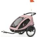 Fahrradkinder-Anhänger HAUCK "2in1 Bike Trailer und Buggy Dryk Duo, rose", rosa (rose), Baby, Fahrradanhänger, für 2 Kinder; inklusive Deichsel