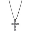 Kette mit Anhänger FIRETTI "Schmuck Geschenk Edelstahl Halsschmuck Halskette Cross Kreuz", silber (edelstahlfarben, antikfarben), Halsketten, Damen, Edelstahl, L: 55cm B: 2,3mm, B:2,3mm