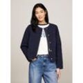 Steppjacke TOMMY HILFIGER "JERSEY LINED JACKET", Damen, Gr. M (38), blau (desert sky), Web, Obermaterial: 100% Polyamid. Futter: 90% Baumwolle, 10% Viskose. Wattierung: 100% Polyester, unifarben, casual, regular fit, Langarm, Jacken, mit Tommy Jeans Logo-Flag