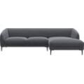 Ecksofa FLEXLUX "Belle Designsofa, L-Form, B/T 288/149 cm", grau (soft grau), B:288cm H:74cm T:149cm, 100% Polyester, Sofas, Skandinavisches Design, In hochwertiger Verarbeitung