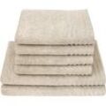 Handtuch Set DYCKHOFF "Deep Harmony Energy", beige (natur), 6 St., Frottier, Frottier, Obermaterial: 85% Baumwolle, 15% Hanf, Handtücher (Packung), 15% Hanf; 2 Handtücher (50x100cm), 1 Duschtuch (70x140cm)