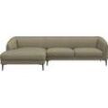 Ecksofa FLEXLUX "Belle Designsofa, L-Form, B/T 288/149 cm", grün (fall grün), B:288cm H:74cm T:149cm, 62% Polyester/17%Cotton/14%Viscose/7%linen, Sofas, Skandinavisches Design, In hochwertiger Verarbeitung