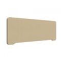 Lintex Tischtrennwand Edge, Farbe Catfish YA300 - Beige, Größe B80 x H40 cm, Leistenfarbe Grau