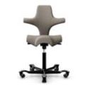 Ergonomischer Bürostuhl HÅG Capisco 8106, Farbe Beige (SC60129), Untergestell Schwarz, Gasfeder 200 mm (Sitzhöhe 48-66 cm), Fußring Nein