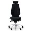 Ergonomischer Bürostuhl RH Logic 400 Komfort, Stoff Black (Select SC60999), Nackenstütze Ja, Armstütze Nein, Fußkreuz Silber