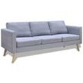 Mobirelax - Sofa 3-Sitzer Stoff Hellgrau vidaXL - Grau