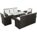 Vidaxl - 5-tlg. Garten-Lounge-Set mit Auflagen Poly Rattan Braun Braun