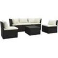 Vidaxl - 4-tlg. Garten-Lounge-Set mit Kissen Poly-Rattan Braun