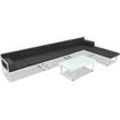 5-tlg. Garten-Lounge-Set Textilene Aluminium Schwarz vidaXL