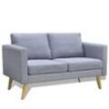 Mobirelax - Sofa 2-Sitzer Stoff Hellgrau vidaXL - Grau