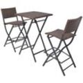 Vidaxl - 3-tlg. Bistro-Set Klappbar Stahl Poly Rattan Braun