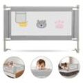 Hengda Bettgitter 200x70cm Bettschutzgitter Kinderbettgitter Babybettgitter Rausfallschutz für Bett Grau