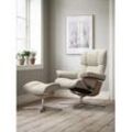 Relaxsessel STRESSLESS "Mayfair", beige (light beige q2 faron), B:92cm H:103cm T:79cm, ROHLEDER Stoff Q2 FARON: Ein fester zuverlässiger Bouclu00e9 mit einem strukturierten Aussehen und einer komfortablen Oberfläche (100% Polyester im Flor, Grundgewebe: 50% Polyester, 50% Polyacryl), Sessel, mit Hocker, mit Cross Base, Größe S, M & L, Holzakzent Eiche