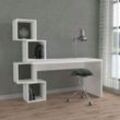 Toscohome Schreibtisch mit modernem weißen Bücherregal 153 cm - Balance