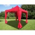 Dancover Faltzelt Faltpavillon Wasserdicht FleXtents PRO 3x3m Rot, mit 4 Gardinen