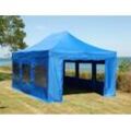 Dancover Faltzelt Faltpavillon Wasserdicht FleXtents PRO Steel 4x8m Blau, mit 6 Seitenwänden