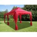 Dancover Faltzelt Faltpavillon Wasserdicht FleXtents PRO 3x6m Rot, mit 6 Gardinen