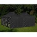 Dancover Faltzelt Faltpavillon Wasserdicht FleXtents Steel 6x6m Schwarz, inkl. 8 Seitenwände