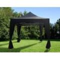 Dancover Faltzelt Faltpavillon Wasserdicht FleXtents Steel 3x3m Schwarz, mit 4 Gardinen