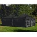 Dancover Faltzelt Faltpavillon Wasserdicht FleXtents Steel 8x6m Schwarz, inkl. 8 Seitenwände