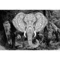 ARCHITECTS PAPER Fototapete "Atelier 47 Elephant Head 1" Tapeten Vlies, Wand, Schräge, Decke Gr. B/L: 4 m x 2,7 m, grau (hellgrau, dunkelgrau, schwarz) Fototapeten