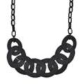 Steuer Modeschmuck Collierkette Metallcollier schwarz matt