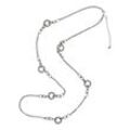 Steuer Modeschmuck Kette Metallkette rhodiumfarben mit Ringzierde und Straß