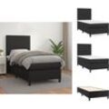 Betten & Bettgestelle - Living Boxspringbett mit Matratze Schwarz 80x200 cm Kunstleder - Schwarz